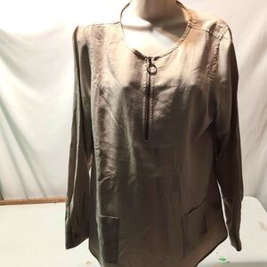 Soft surroundings tan oversized blouse long sleeves size medium
